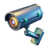 whimsical breathtaking Futuristic security camera with laser targeting system NO BACKGROUND with Transparent Background. 8K png