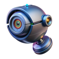 notable urban Futuristic security camera with laser targeting system NO BACKGROUND with Transparent Background. ultra HD png