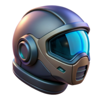 passionate dazzling Cyberpunk motorcycle helmet with integrated HUD NO BACKGROUND with Transparent Background. precision png