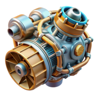 stunning artistic Highly detailed spaceship engine with exposed mechanics NO BACKGROUND with Transparent Background. masterfully captured png