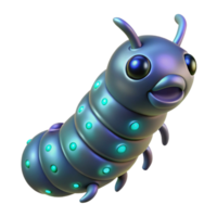 spectacular mysterious impressionist Alien larva with bioluminescent markings NO BACKGROUND with Transparent Background. crisp png