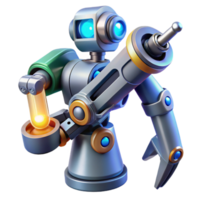 mesmerizing impressionist Robotic arm holding a futuristic weapon NO BACKGROUND with Transparent Background. refined png