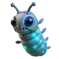 serene memorable Alien larva with bioluminescent markings NO BACKGROUND with Transparent Background. png