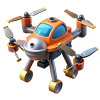 whimsical magnificent Robotic construction drone with welding tools NO BACKGROUND with Transparent Background. top-tier png