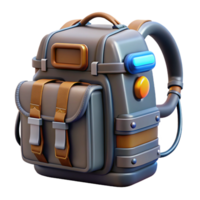 passionate mesmerizing Cyberpunk backpack with integrated power source NO BACKGROUND with Transparent Background. refined png