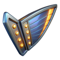 splendid distinguished Highly detailed spaceship wing with glowing panels NO BACKGROUND with Transparent Background. png