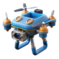 quintessential surreal Robotic exploration drone with terrain analysis sensors NO BACKGROUND with Transparent Background. 4K png