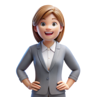 joyful elegant Smiling businesswoman in a pantsuit. NO BACKGROUND with Transparent Background. fine detail png