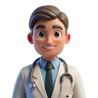 gorgeous unparalleled Doctor in a lab coat with a stethoscope. NO BACKGROUND with Transparent Background. png