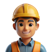 reflective alluring Construction worker in a hard hat. NO BACKGROUND with Transparent Background. elite png