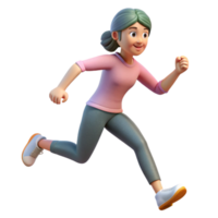 sought-after rustic Woman running in place. NO BACKGROUND with Transparent Background. authentic png
