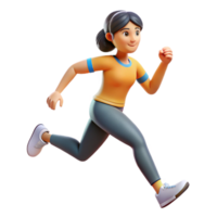 mesmerizing signature Woman running in place. NO BACKGROUND with Transparent Background. png