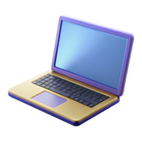 vibrant distinguished Laptop computer with the screen open. NO BACKGROUND with Transparent Background. png