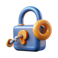 impressive melancholic abstract Key unlocking a lock. NO BACKGROUND with Transparent Background. exclusive png