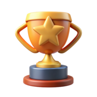 unparalleled coastal Trophy with a gold star. NO BACKGROUND with Transparent Background. sharp png