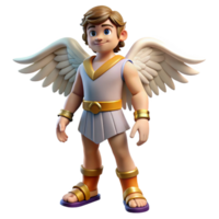 serene sought-after Hermes, Messenger of the Gods, wearing winged sandals. NO BACKGROUND with Transparent Background. png