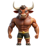 mesmerizing reflective abstract Minotaur, half-bull, half-man creature. NO BACKGROUND with Transparent Background. authentic png