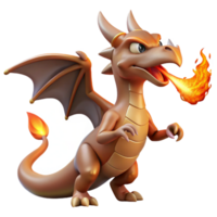 pristine vintage Dragon, fire-breathing mythical creature. NO BACKGROUND with Transparent Background. flawless png