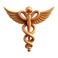 wonderful avant-garde Caduceus, staff of Hermes. NO BACKGROUND with Transparent Background. studio quality png