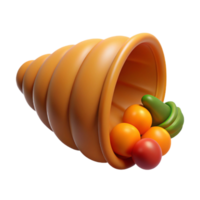 mysterious alluring Cornucopia, horn of plenty. NO BACKGROUND with Transparent Background. 4K png