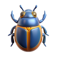 vibrant dramatic mid-century Scarab beetle, Egyptian sacred insect. NO BACKGROUND with Transparent Background. flawless png