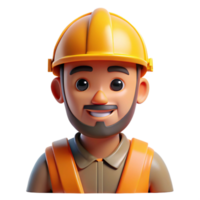 intense hypnotic Construction worker with hard hat, NO BACKGROUND with Transparent Background. luxury png