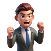 unparalleled urban Angry businessman shaking fist, NO BACKGROUND with Transparent Background. precision png