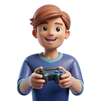 splendid unparalleled Teenage boy playing game controller, NO BACKGROUND with Transparent Background. png