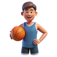 picturesque distinctive Athlete holding basketball, NO BACKGROUND with Transparent Background. png