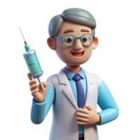 sought-after traditional Doctor holding syringe, NO BACKGROUND with Transparent Background. handcrafted png