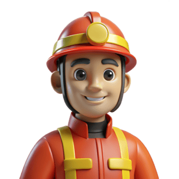 pitoresco Eterno bombeiro dentro uniforme, não fundo com transparente fundo. png