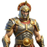 quintessential geometric Ares, God of War, in full battle armor. NO BACKGROUND with Transparent Background. precision png