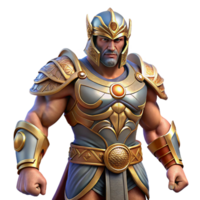 sumptuous exemplary Ares, God of War, in full battle armor. NO BACKGROUND with Transparent Background. png