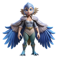 rare gothic Harpy, mythical bird-woman creature. NO BACKGROUND with Transparent Background. genuine png