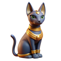stunning whimsical victorian Bastet, Egyptian cat goddess. NO BACKGROUND with Transparent Background. professional png