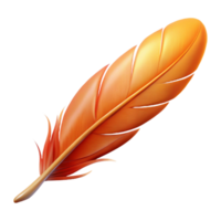 impressive modern Phoenix Feather, single feather from the mythical bird. NO BACKGROUND with Transparent Background. precision png