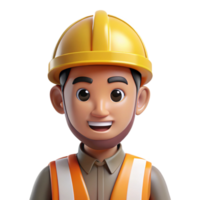 playful stunning Construction worker, wearing hard hat, NO BACKGROUND with Transparent Background. exclusive png