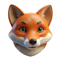 stunning calm creative Fox, portrait, NO BACKGROUND with Transparent Background. expertly shot png