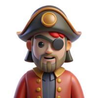 impressive inspired Pirate, with eye patch, NO BACKGROUND with Transparent Background. png