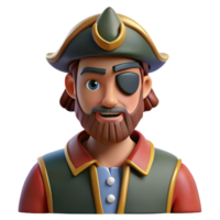 majestic sought-after Pirate, with eye patch, NO BACKGROUND with Transparent Background. png