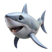 stunning harmonious renaissance A swimming great white shark, NO BACKGROUND with Transparent Background. 4K png