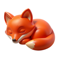 radiant timeless A sleeping red fox, NO BACKGROUND with Transparent Background. png