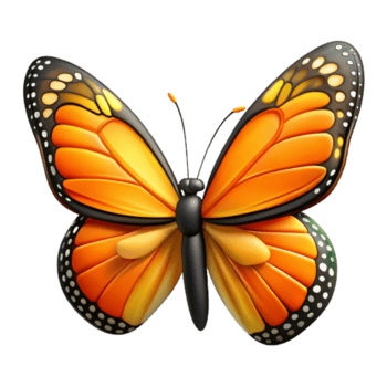 deslumbrante romântico futurista uma colorida monarca borboleta, não fundo com transparente fundo. museu qualidade png