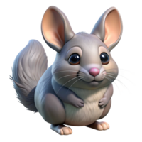 pristine retro A chinchilla, NO BACKGROUND with Transparent Background. artisan png