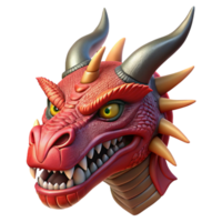 radiant dreamy urban A fierce dragon head, intricate scales and horns. NO BACKGROUND with Transparent Background. exclusive png