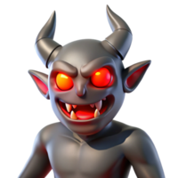 wonderful dreamy traditional A fearsome demon with glowing red eyes. NO BACKGROUND with Transparent Background. masterfully captured png