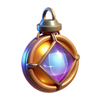 mysterious magnificent A magical amulet glowing with an inner light. NO BACKGROUND with Transparent Background. fine detail png
