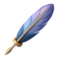 pristine dynamic rustic A single, stylized feather pen. NO BACKGROUND with Transparent Background. gallery standard png