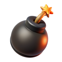 standout vintage A stylized, cartoon bomb with a lit fuse. NO BACKGROUND with Transparent Background. ultra HD png