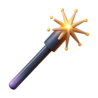 signature futuristic A magic wand with sparks emanating from the tip. NO BACKGROUND with Transparent Background. studio quality png